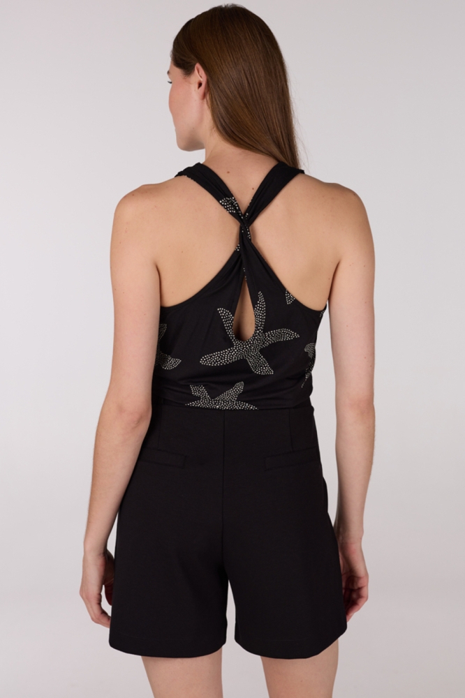 FHINE HS25 TOP VSF 301 SLEEVELESS 000985 BLACK OFF WHITE